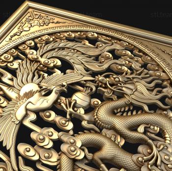 3D модель Китайский дракон и солце (STL)